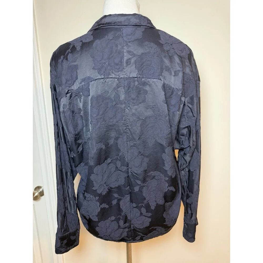 Vince. Jacquard Popover Pajama Top Blue Women’s Small